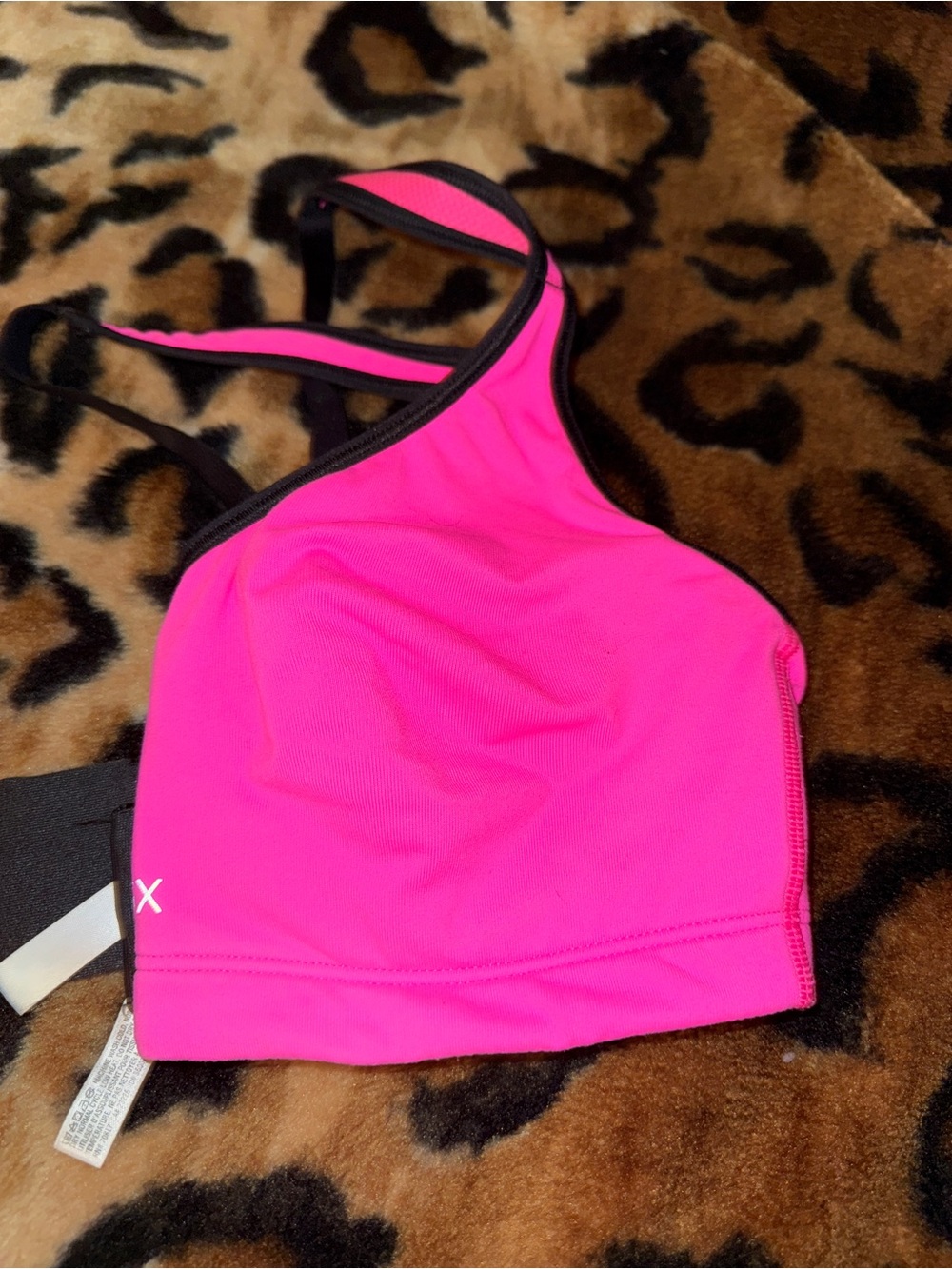 Victoria's Secret Hot Pink and Black Sports Bra